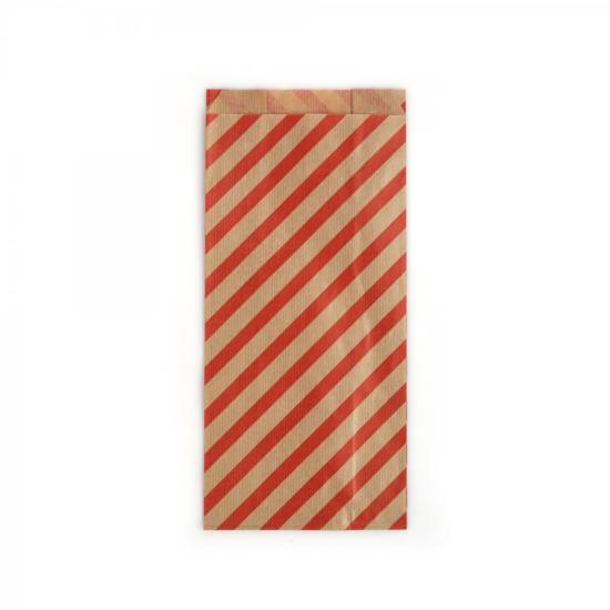 Anadolu Kağıtçılık Kırmızı Çizgi Baskılı- 40Gr İthal 15x33 CM Çizgili Şamua Kraft Kese Kağıdı 10 KG - 0